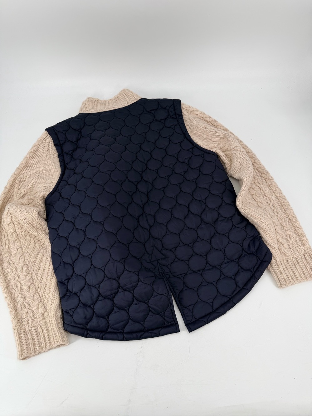 Veronica Beard Patra Mixed Media Sweater Puffer Jacket Large - Picture 6 of 6